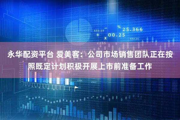 永华配资平台 爱美客：公司市场销售团队正在按照既定计划积极开展上市前准备工作
